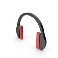 Headphones Icon Black and Red PNG & PSD Images