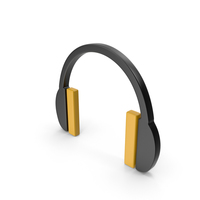Headphones Icon Black and Yellow PNG & PSD Images