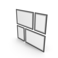 Black Framed Paintings with Grey Border PNG & PSD Images