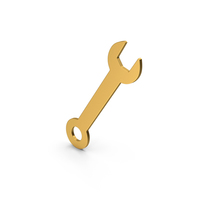 Symbol Wrench Gold PNG & PSD Images