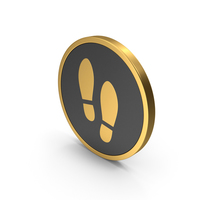Gold Icon Shoe Footprint PNG & PSD Images