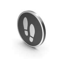 Silver Icon Shoe Footprint PNG & PSD Images