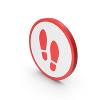 Icon Shoe Footprint Red PNG & PSD Images