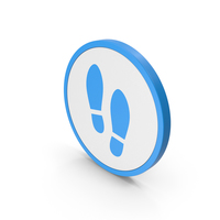 Icon Shoe Footprint Blue PNG & PSD Images