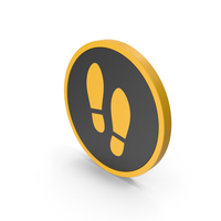 Icon Shoe Footprint Yellow PNG & PSD Images