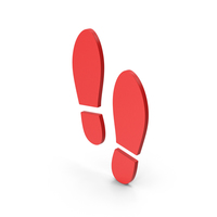 Symbol Shoe Footprint Red PNG & PSD Images