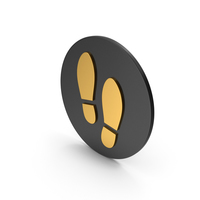 Shoe Footprint Gold Icon PNG & PSD Images