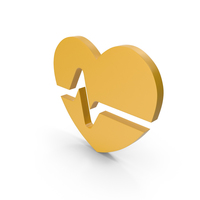 Heart Yellow Icon PNG & PSD Images