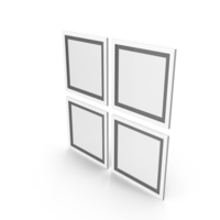 White Framed Paintings with Black Border PNG & PSD Images
