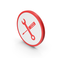 Icon Screwdriver And Wrench Red PNG & PSD Images