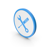 Icon Screwdriver And Wrench Blue PNG & PSD Images
