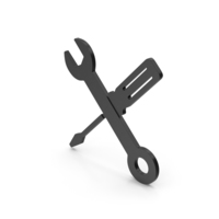 Symbol Screwdriver And Wrench Black PNG & PSD Images