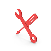 Symbol Screwdriver And Wrench Red PNG & PSD Images