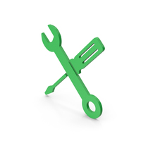 Symbol Screwdriver And Wrench Green PNG & PSD Images