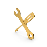 Symbol Screwdriver And Wrench Gold PNG & PSD Images