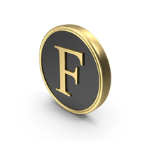 Alphabet Time's Roman Coin F PNG & PSD Images