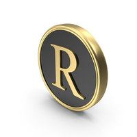 Alphabet Time's Roman Coin R PNG & PSD Images