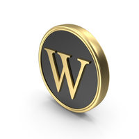 Alphabet Time's Roman Coin W PNG & PSD Images
