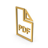 Symbol PDF File Gold PNG & PSD Images