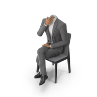 Chair Thinking Suit Grey PNG & PSD Images