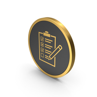 Gold Icon Checklist PNG & PSD Images