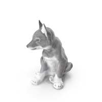 Young Wolf Statue PNG & PSD Images