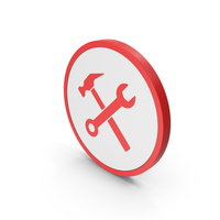 Icon Wrench And Hammer Red PNG & PSD Images