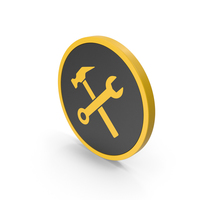Icon Wrench And Hammer Yellow PNG & PSD Images