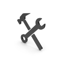 Symbol Wrench And Hammer Black PNG & PSD Images