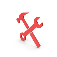 Symbol Wrench And Hammer Red PNG & PSD Images