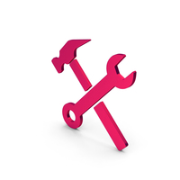 Symbol Wrench And Hammer Metallic PNG & PSD Images