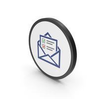 Icon Envelope With Checklist Colored PNG & PSD Images