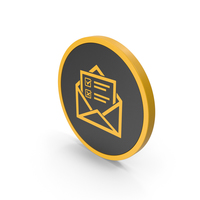 Icon Envelope With Checklist Yellow PNG & PSD Images