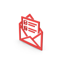 Symbol Envelope With Checklist Red PNG & PSD Images
