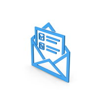 Symbol Envelope With Checklist Blue PNG & PSD Images