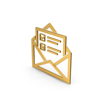 Symbol Envelope With Checklist Gold PNG & PSD Images