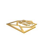 Gold Symbol Envelope With Checklist PNG & PSD Images