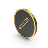 Gold Icon Pencil PNG & PSD Images