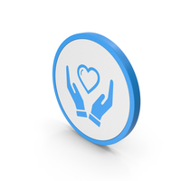 Icon Heart In Hands Blue PNG & PSD Images