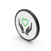 Icon Heart In Hands Green PNG & PSD Images