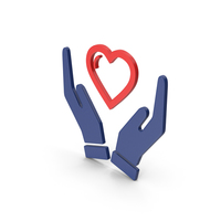 Symbol Heart In Hands Colored PNG & PSD Images