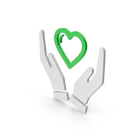 Symbol Heart In Hands Green PNG & PSD Images