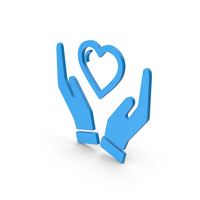 Symbol Heart In Hands Blue PNG & PSD Images