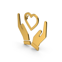 Symbol Heart In Hands Gold PNG & PSD Images