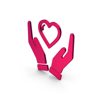 Symbol Heart In Hands Metallic PNG & PSD Images