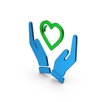 Symbol Heart In Hands Colored Metallic PNG & PSD Images