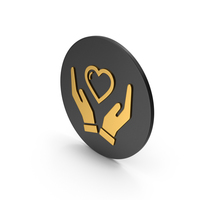 Heart In Hands Gold Icon PNG & PSD Images