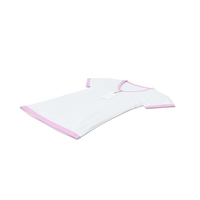 Female V Neck Laying With Tag White And Pink PNG & PSD Images