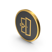 Gold Icon Exit PNG & PSD Images