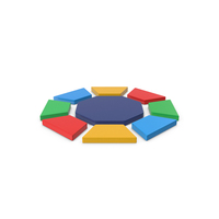 Multicolored Octagon Symbol PNG & PSD Images